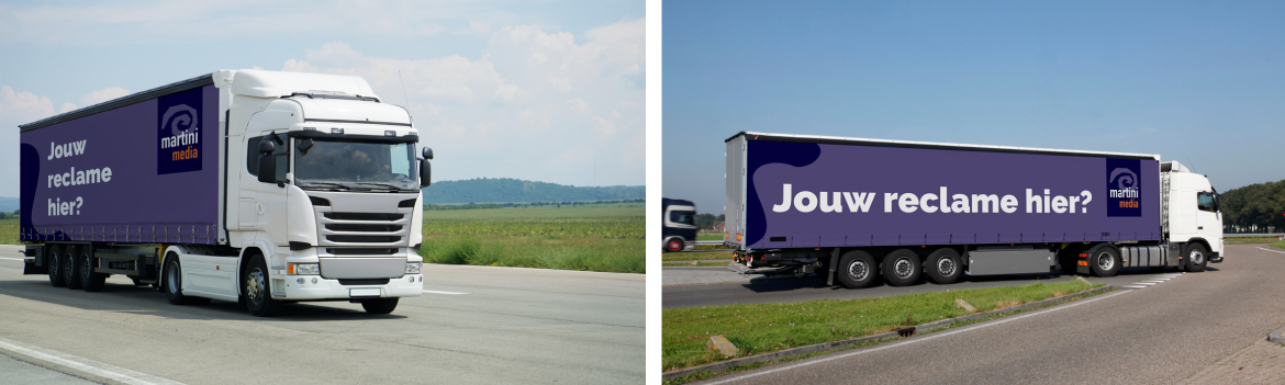Impressieafbeelding van vrachtwagen reclame in Friesland