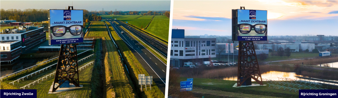Reclamemast langs de A28